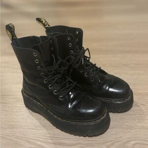 Dr. Martens Glossy Black Moto Boots